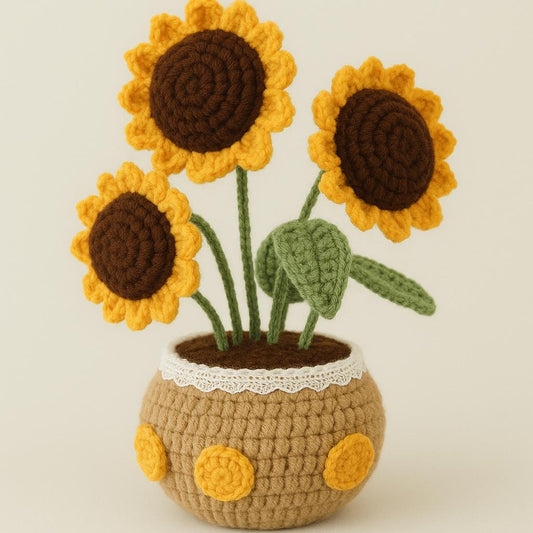 Sunflower in pot